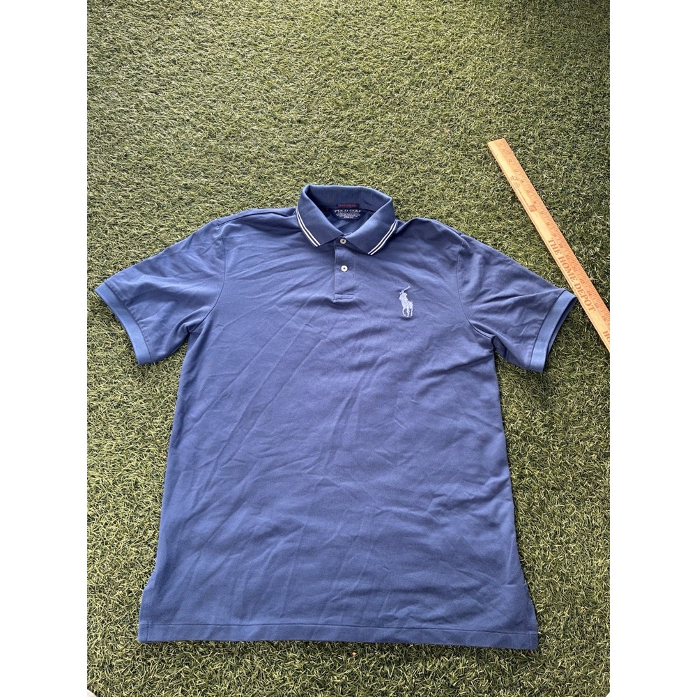 Polo Golf Ralph Lauren‎ Shirt Mens Medium Blue Pro Fit Pima Cotton Button